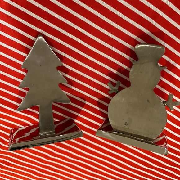 POTTERY BARN Christmas Tree Stocking Hangers Silver Tone - set of 2 - Picture 7 of 9